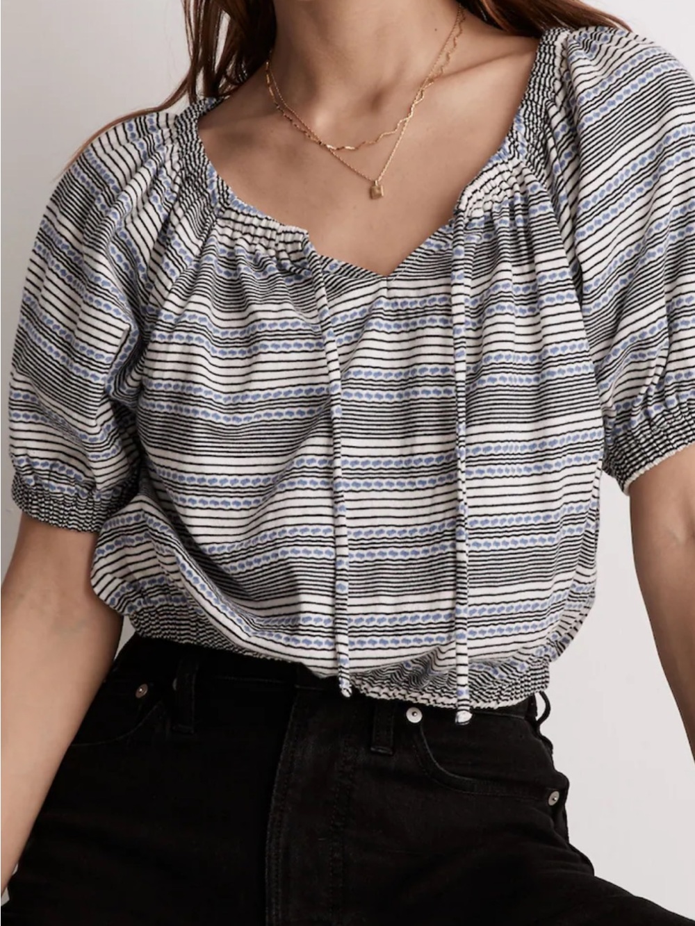NWT Madewell Jacquard Keyhole Crop Top xs